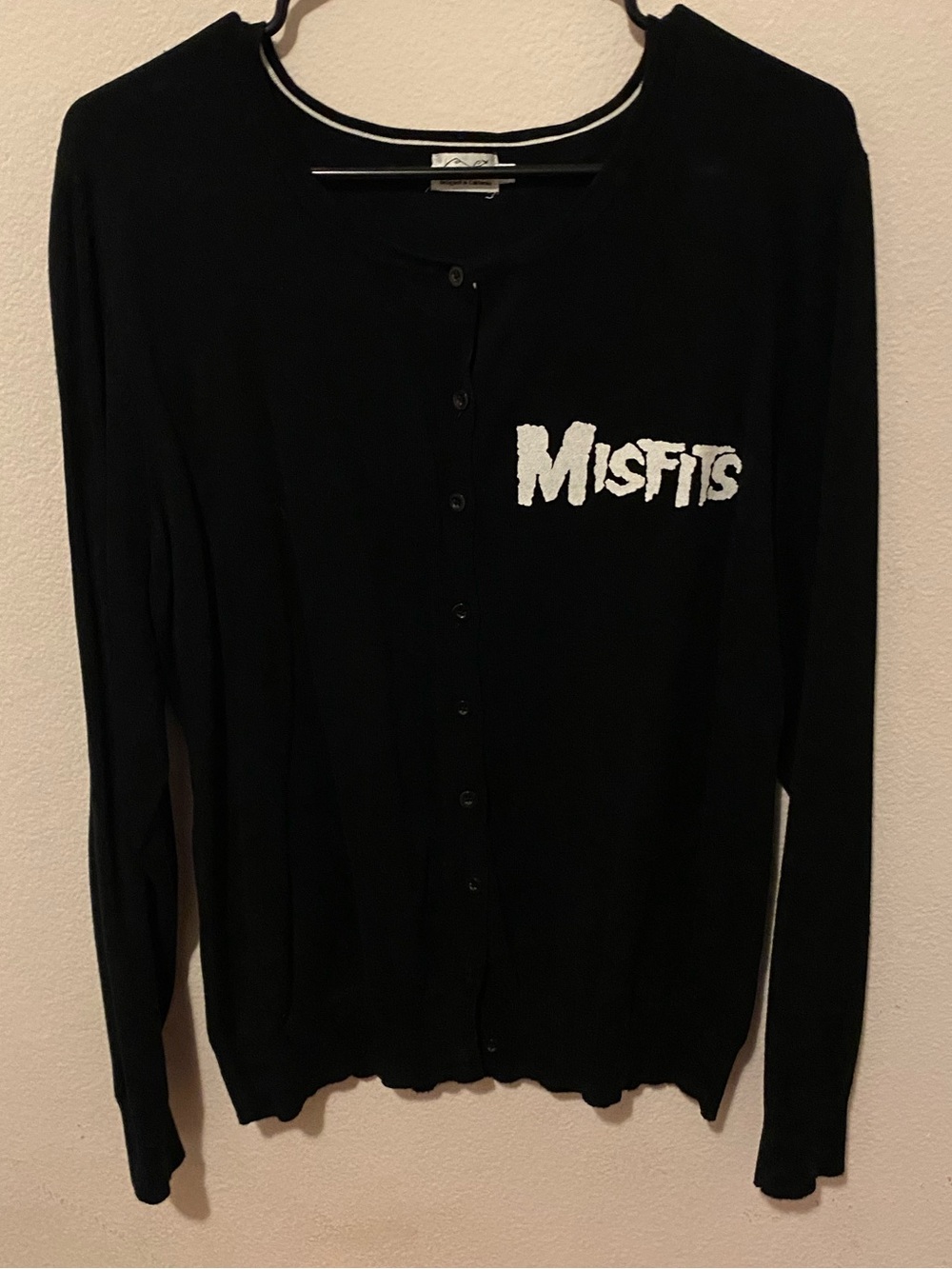 Cielo Black Cardigan with White Misfits Logo